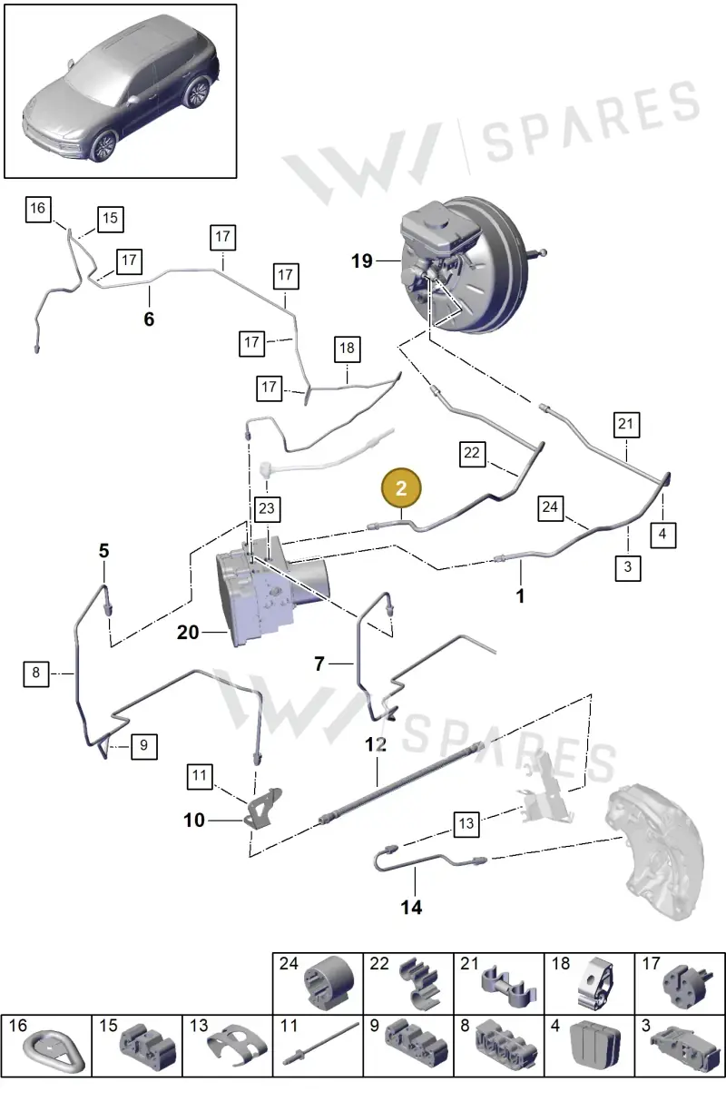 PAB61470610 Porsche Brake Line