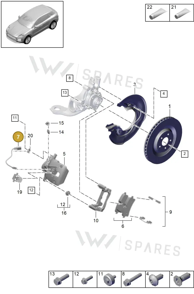 PAB615121 Porsche Sender Wire (Padding Wear Indicator)