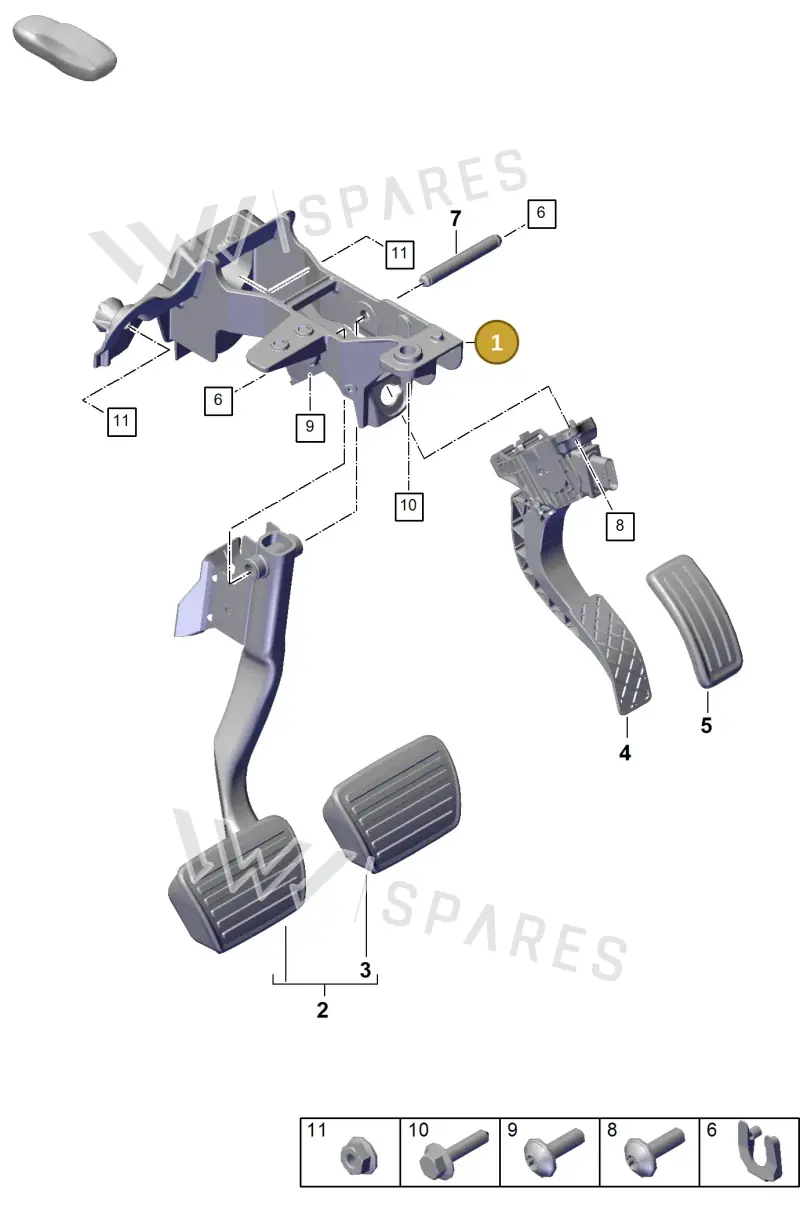 PAB72311701 Porsche Bracket for Pedal Cluster