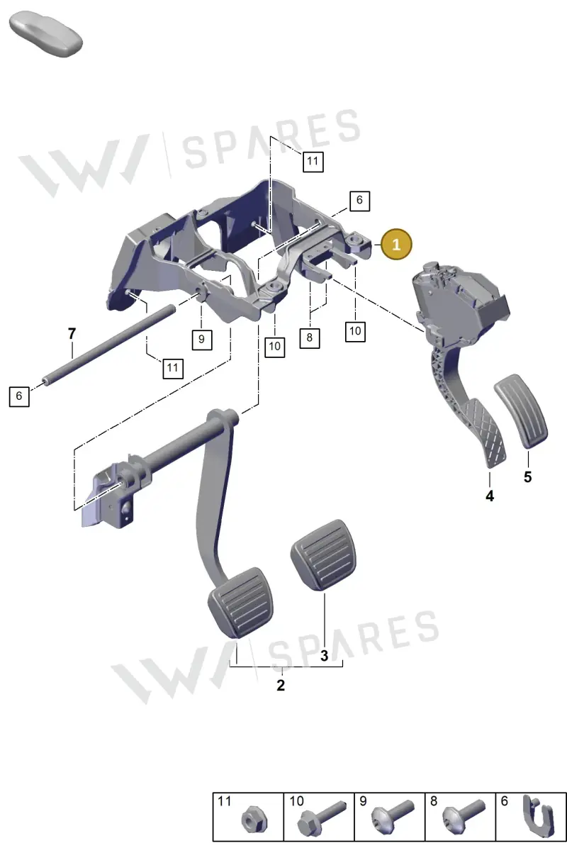 PAB723117B Porsche Bracket for Pedal Cluster