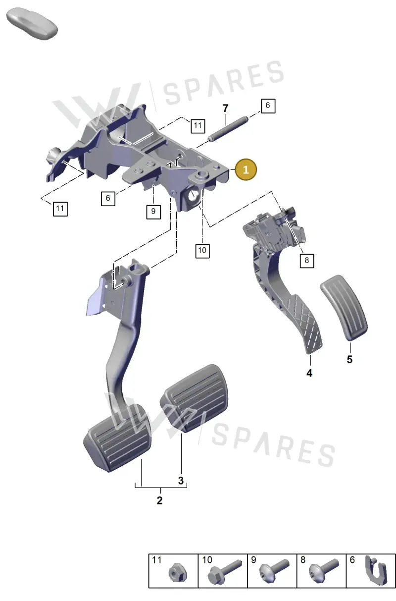 PAB723117D Porsche Bracket for Pedal Cluster