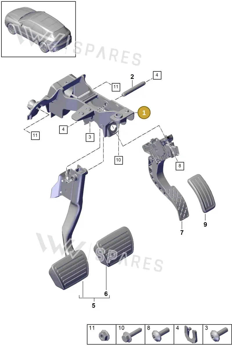 PAB723117 Porsche Bracket for Pedal Cluster