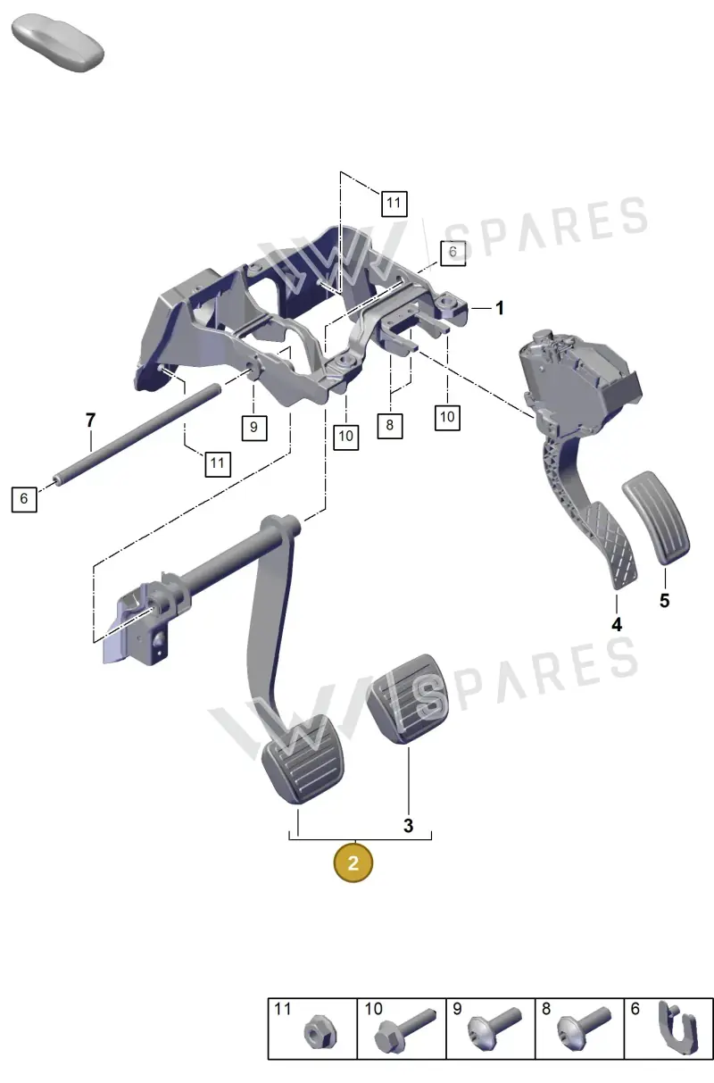PAB72314020 Porsche Brake Pedal
