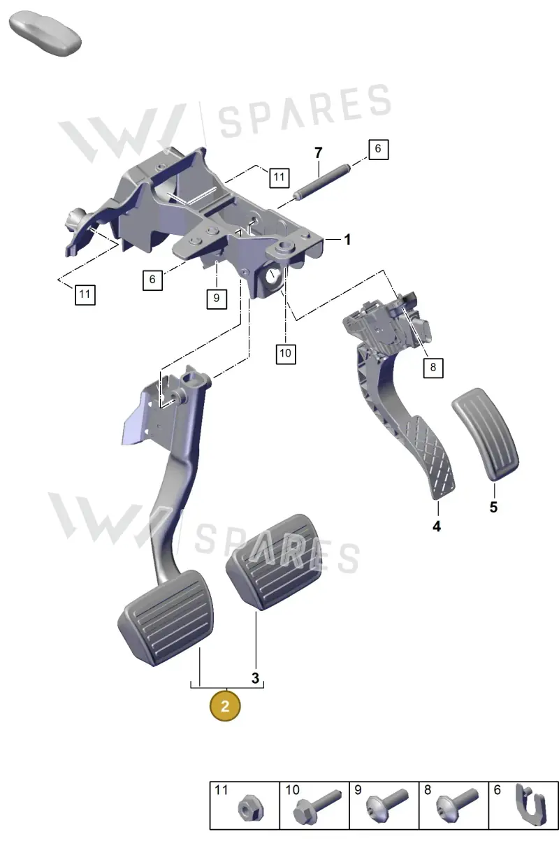 PAB723140 Porsche Brake Pedal