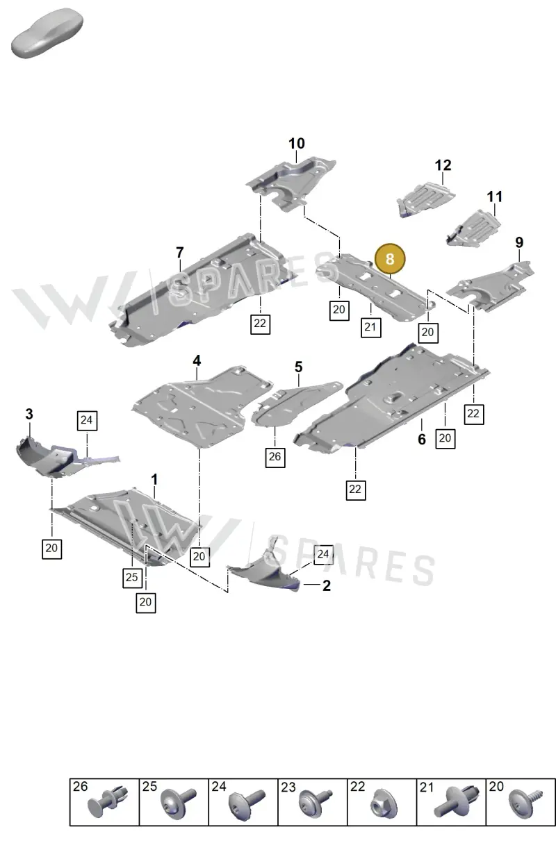 PAB804033C Porsche Underbody Trim