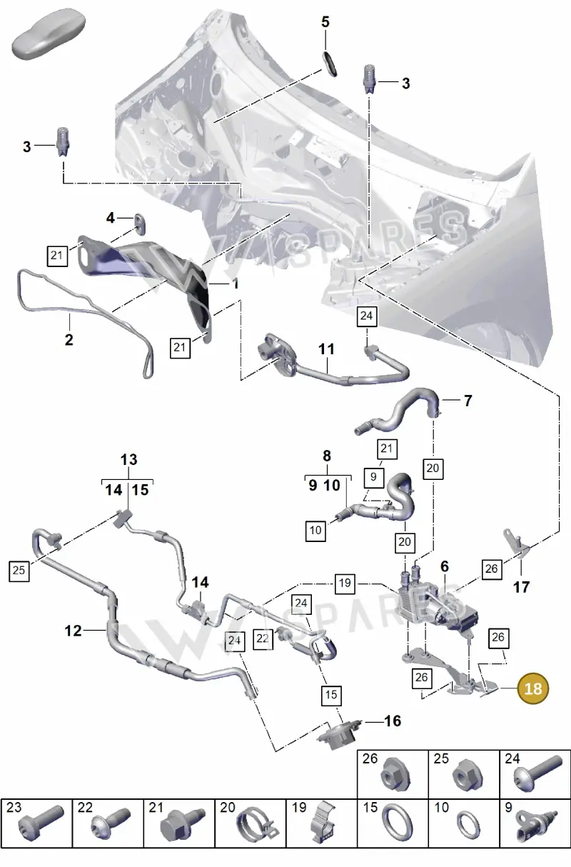 PAB82019560 Porsche Bracket for Heat Exchanger