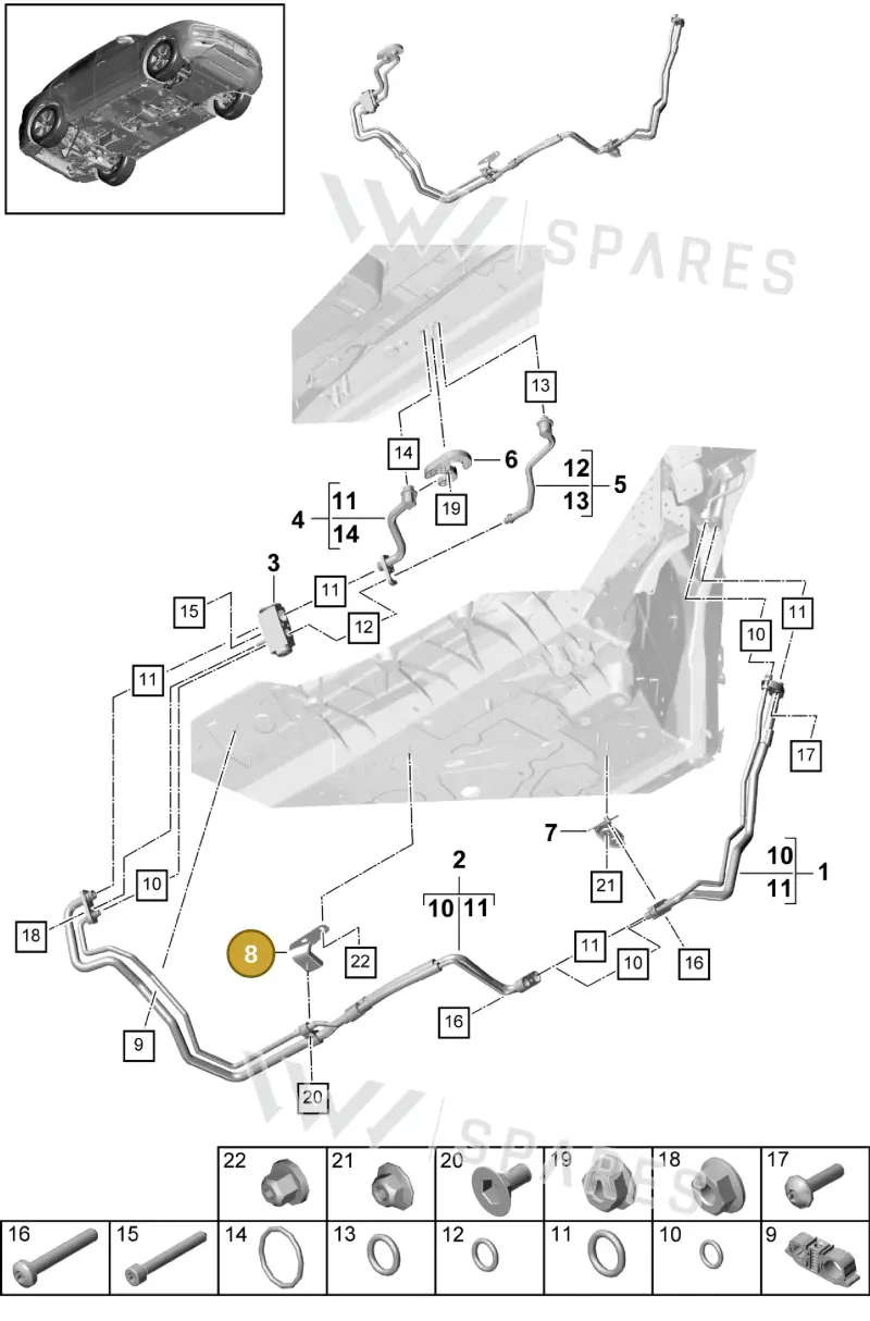 PAB82076910 Porsche Bracket