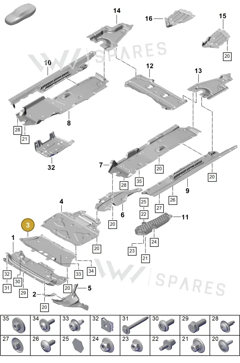 PAB825235L Porsche Underbody Protection