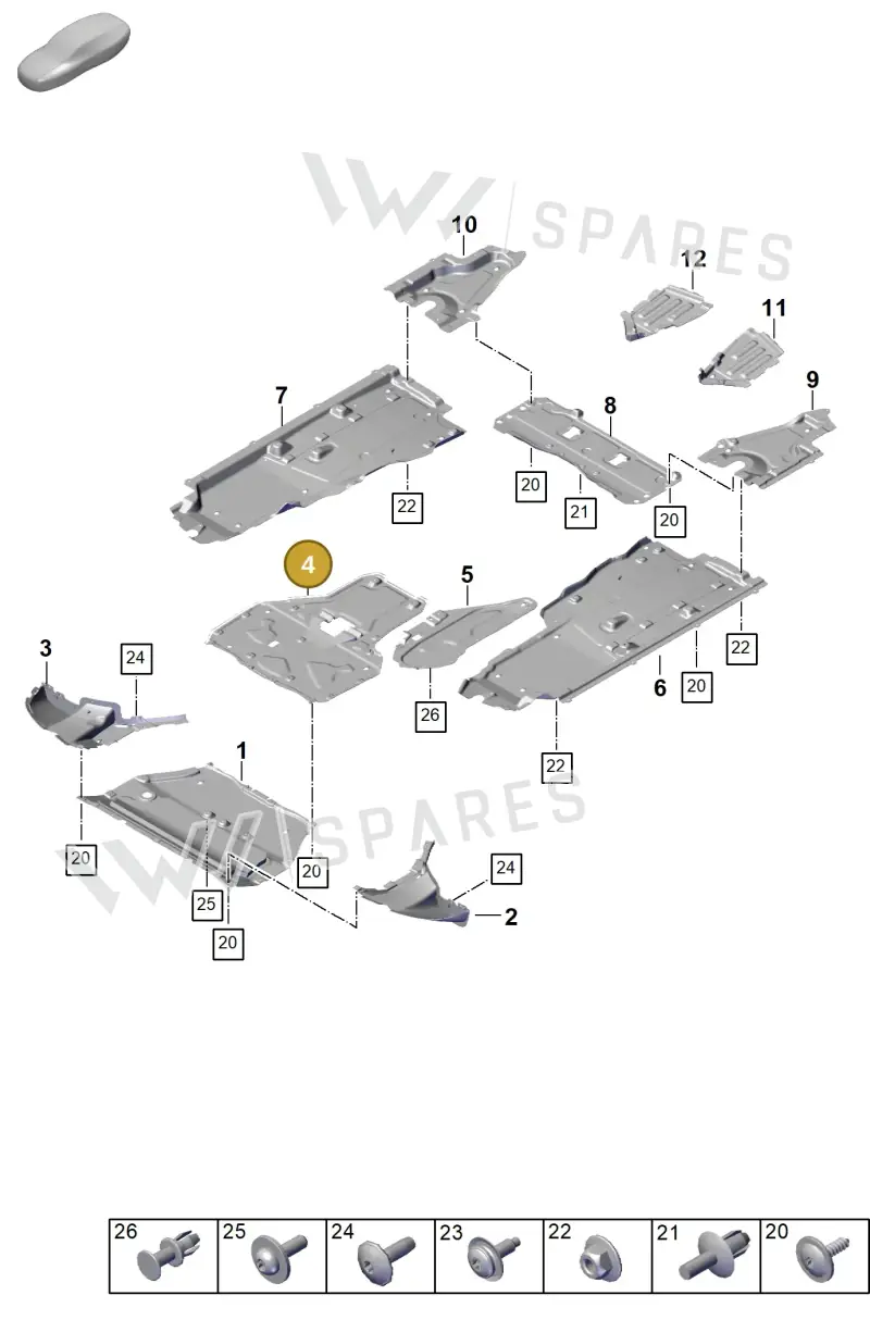 PAB825236C Porsche Underbody Trim