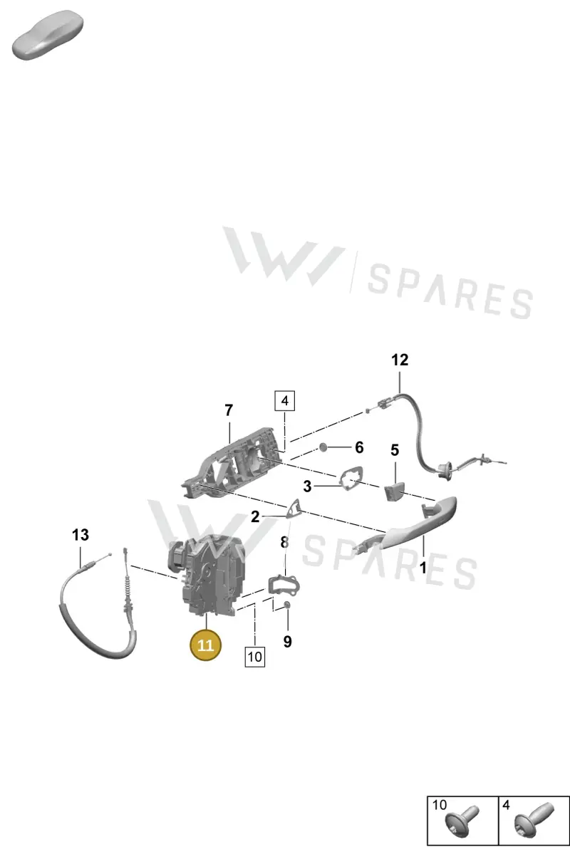 PAB837015B Porsche Door Lock
