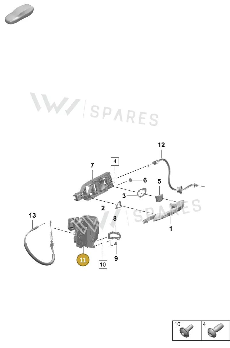 PAB837016 Porsche Door Lock