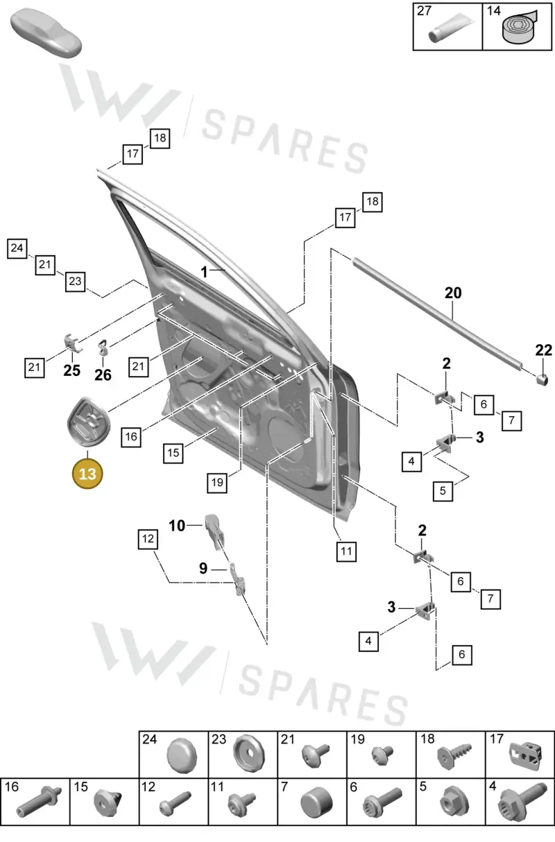 PAB837915 Porsche Cover for Door