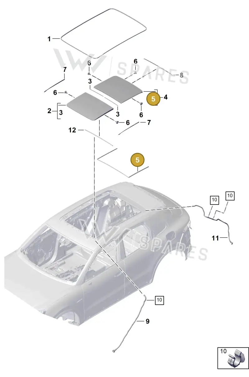 PAB877297 Porsche Seal for Glass Cover