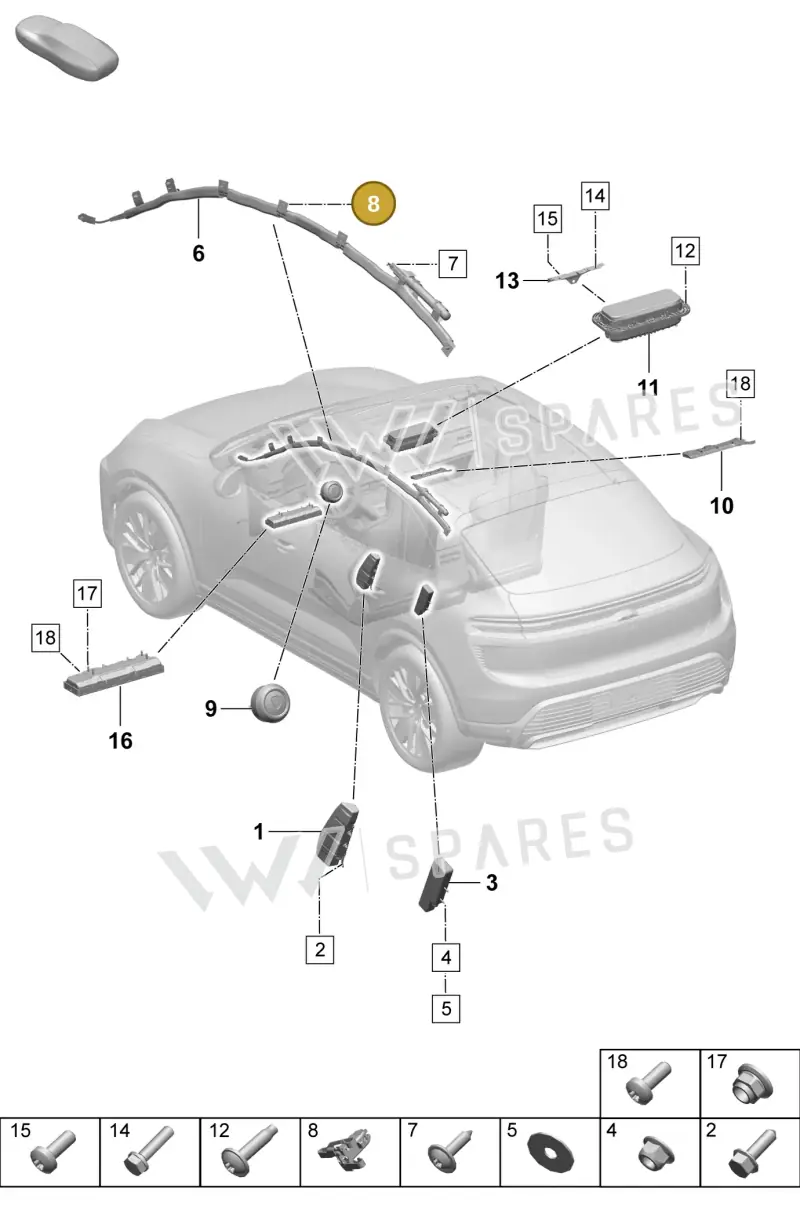 PAB881090 Porsche Clip