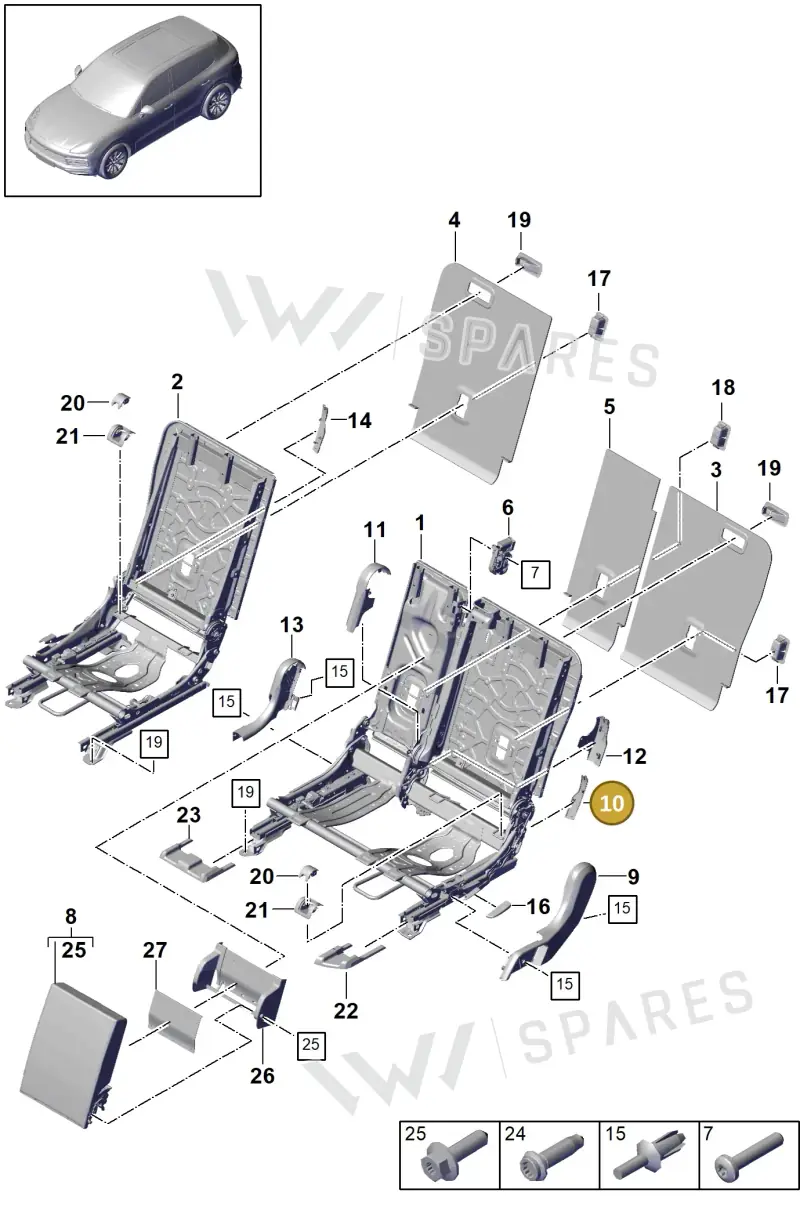 PAB88531800OL8 Porsche Trim (Chalk OL8)