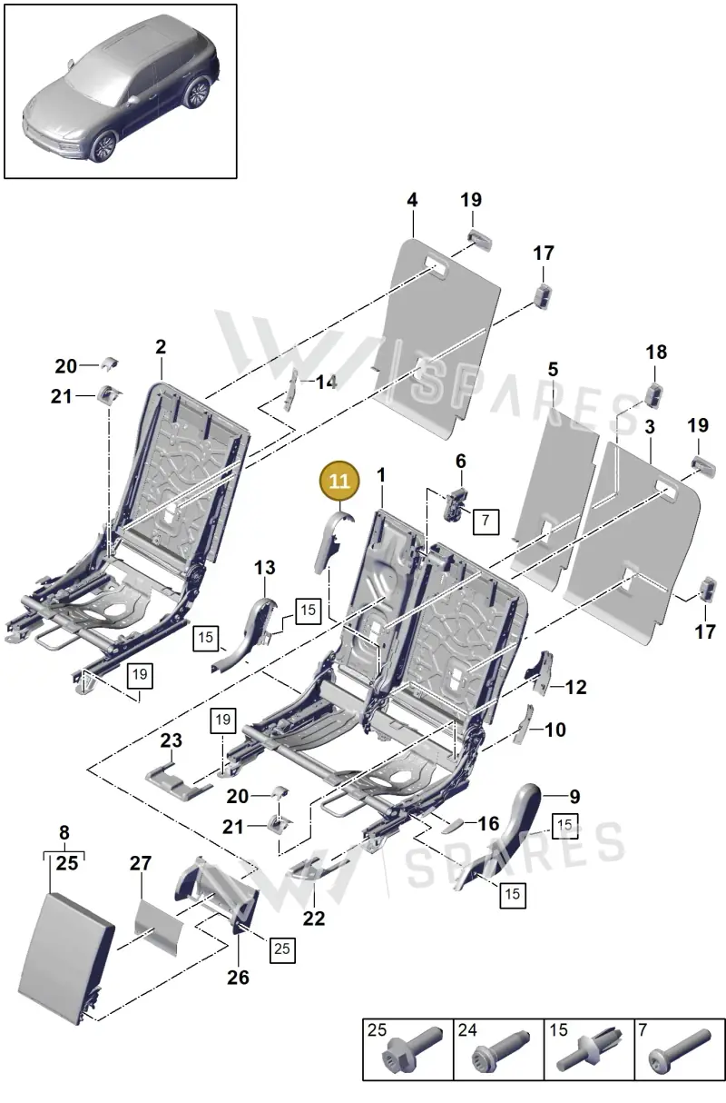 PAB88578000OL8 Porsche Trim (Chalk OL8)