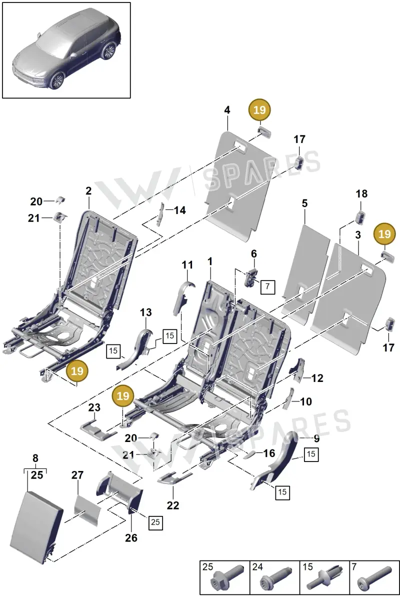 PAB88674800OH7 Porsche Trim (Graphite Blue OH7)