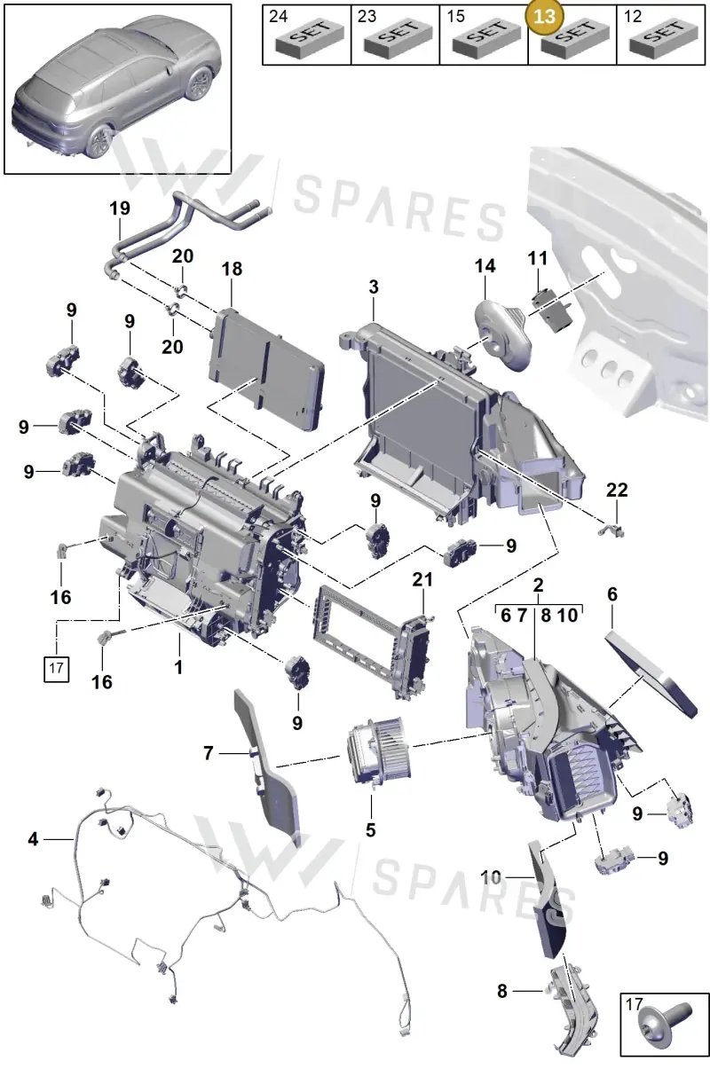 PAB89803700 Porsche Parts Set for Expansion Valve