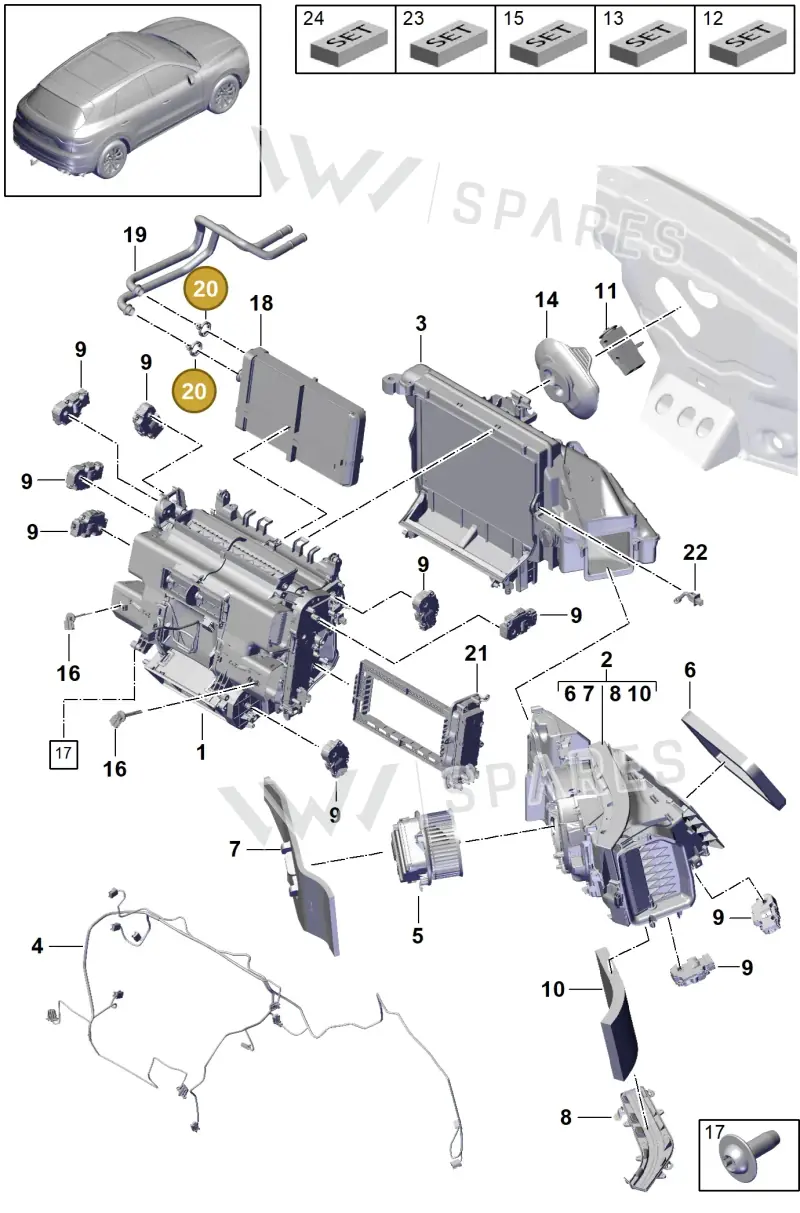 PAB898037C Porsche 1 Set of Clamps
