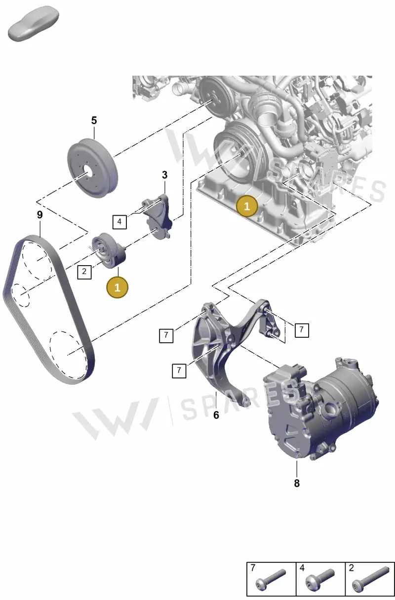 PAB903133 Porsche Belt Tensioner Damper