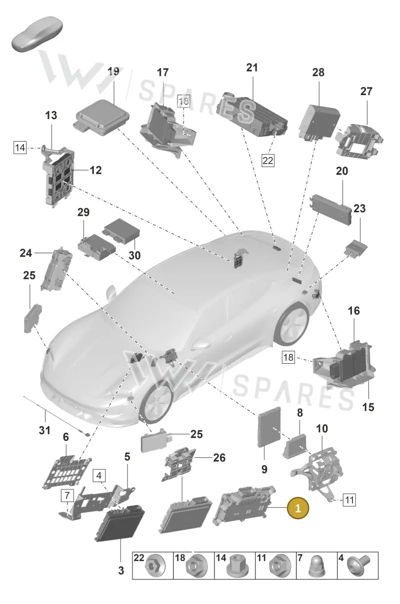 PAB907107D Porsche Control Unit for Driver Assistance Systems