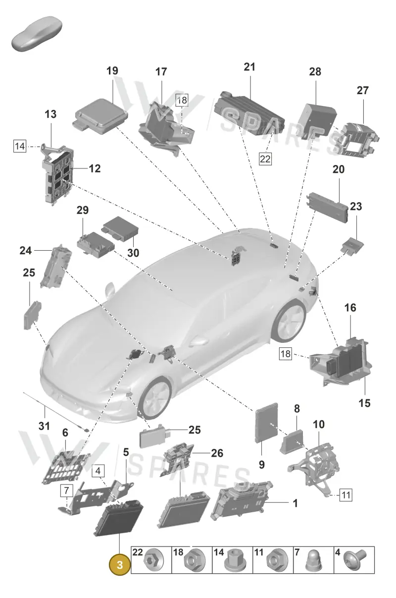 PAB907117A Porsche Control Unit for Driver Assistance Systems