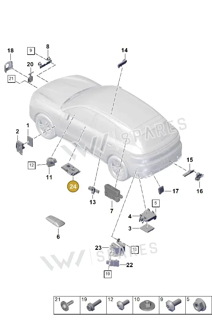 PAB907117C Porsche Control Unit for Driver Assistance Systems