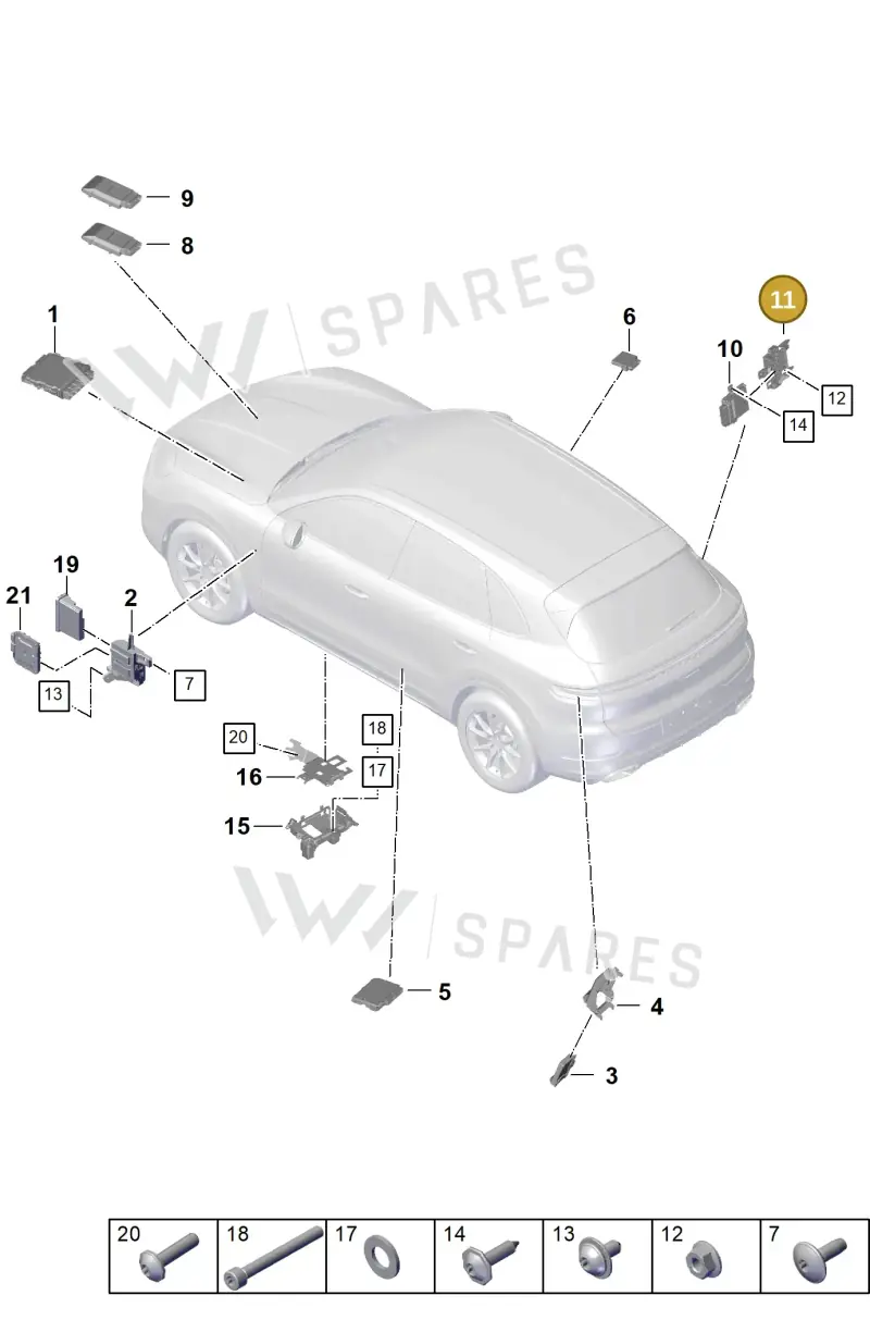 PAB907361 Porsche Retainer for Control Units