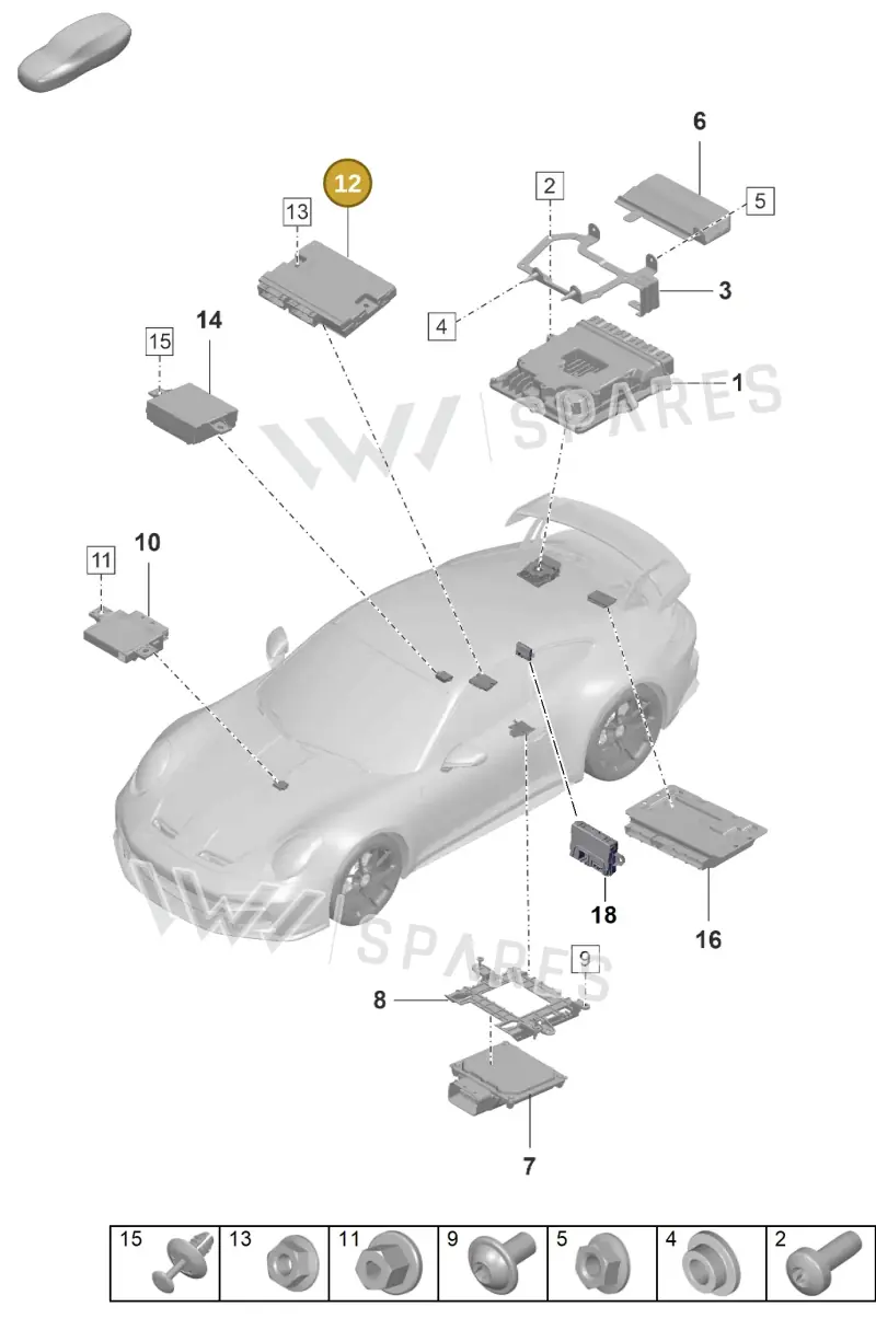 PAB907468Q Porsche Control Unit for Gateway