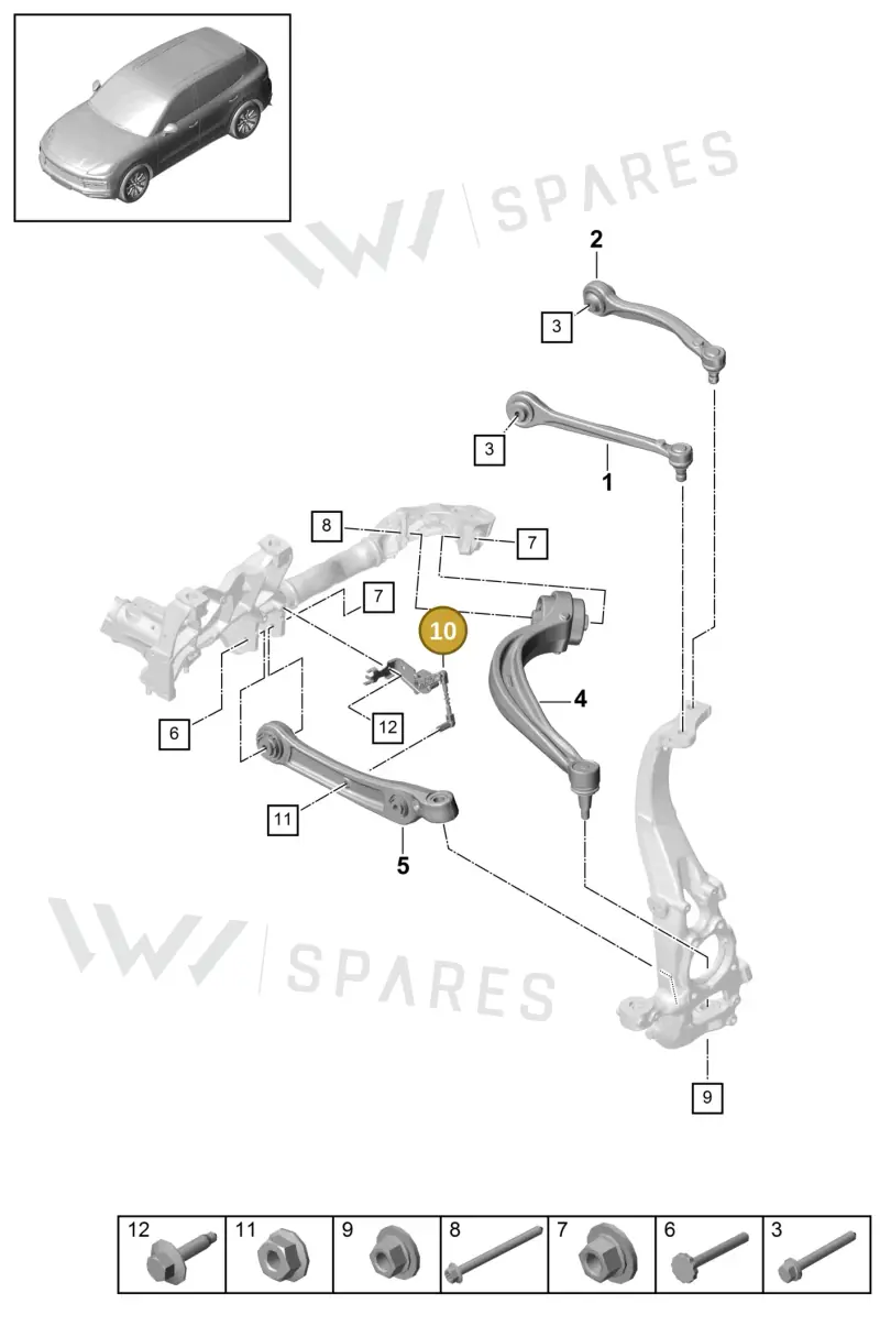 PAB94128501 Porsche Level Sensor with Poles