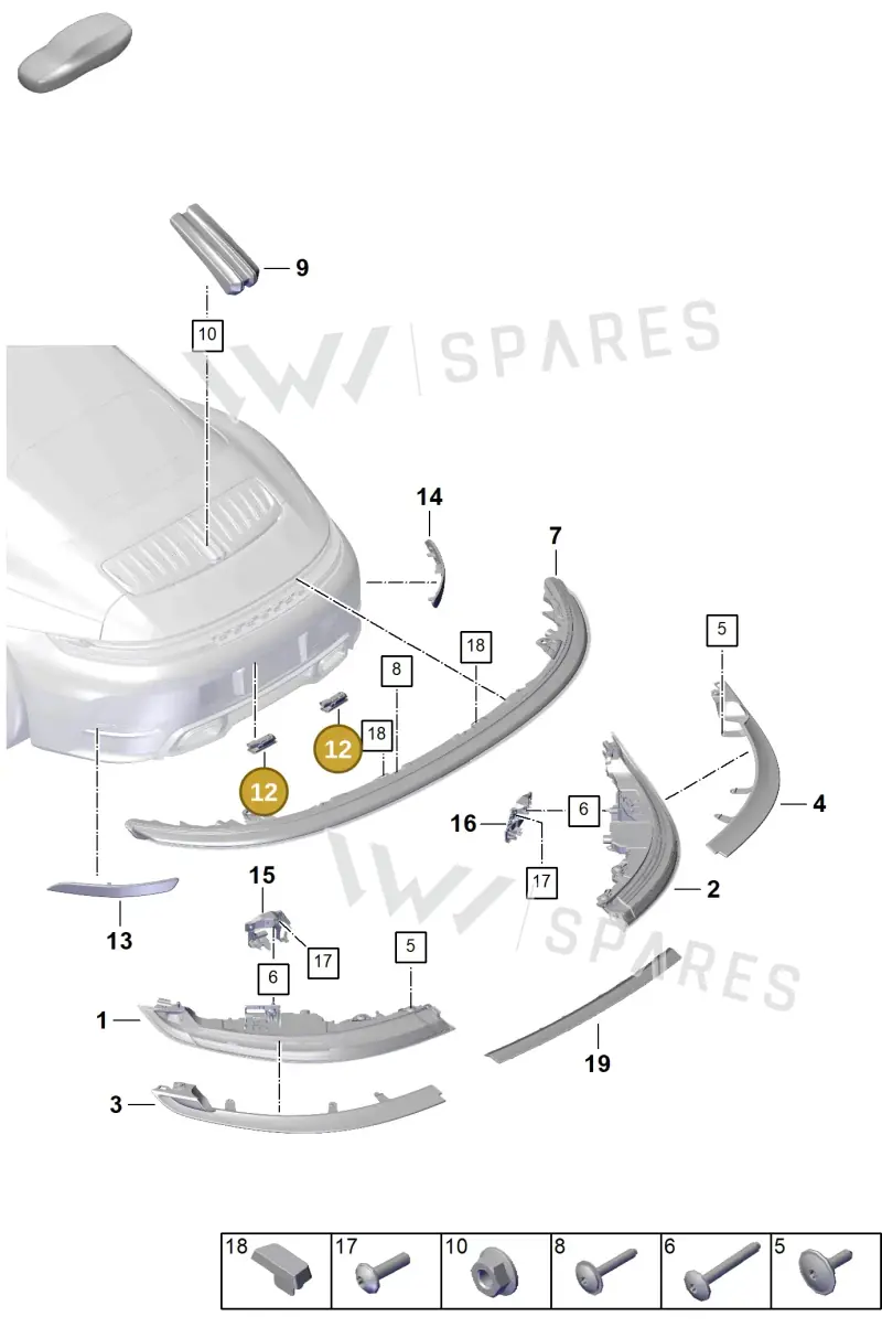 PAB943021 Porsche LED Licence Plate Light