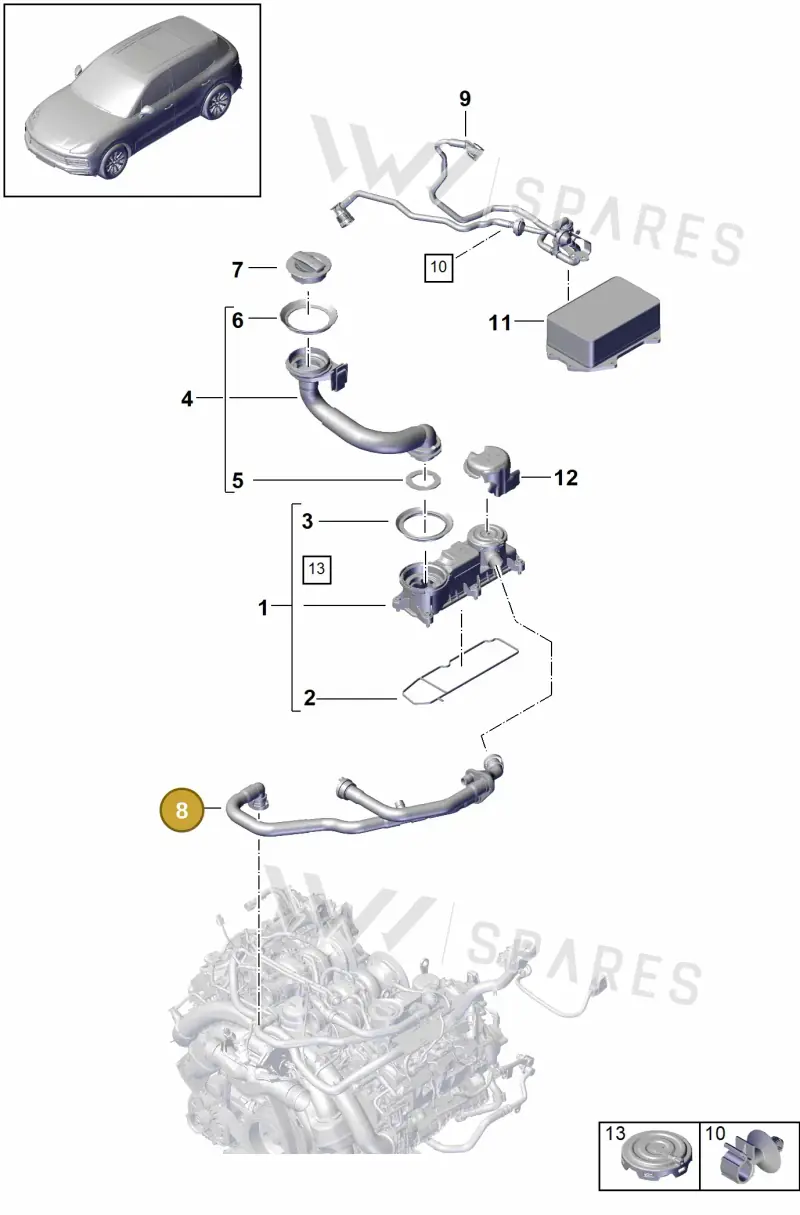 PAC103210D Porsche Breather Line