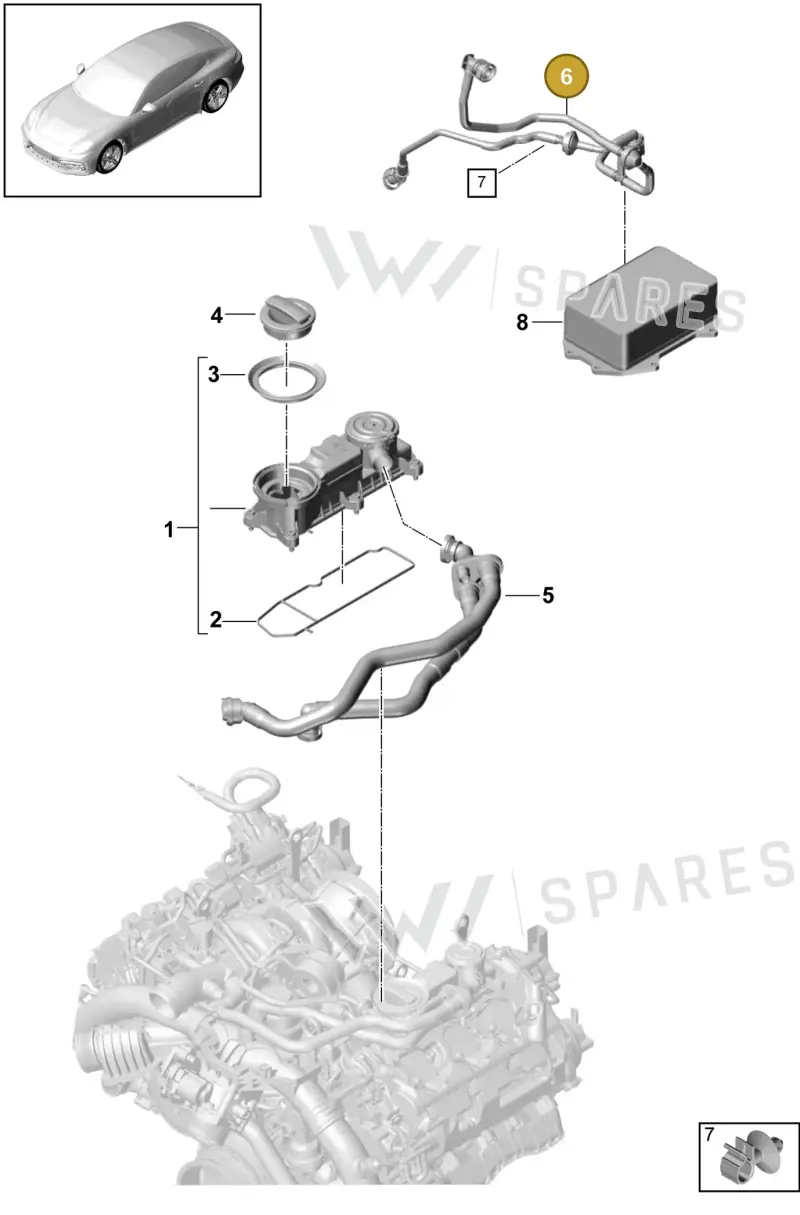 PAC103217D Porsche Breather Line