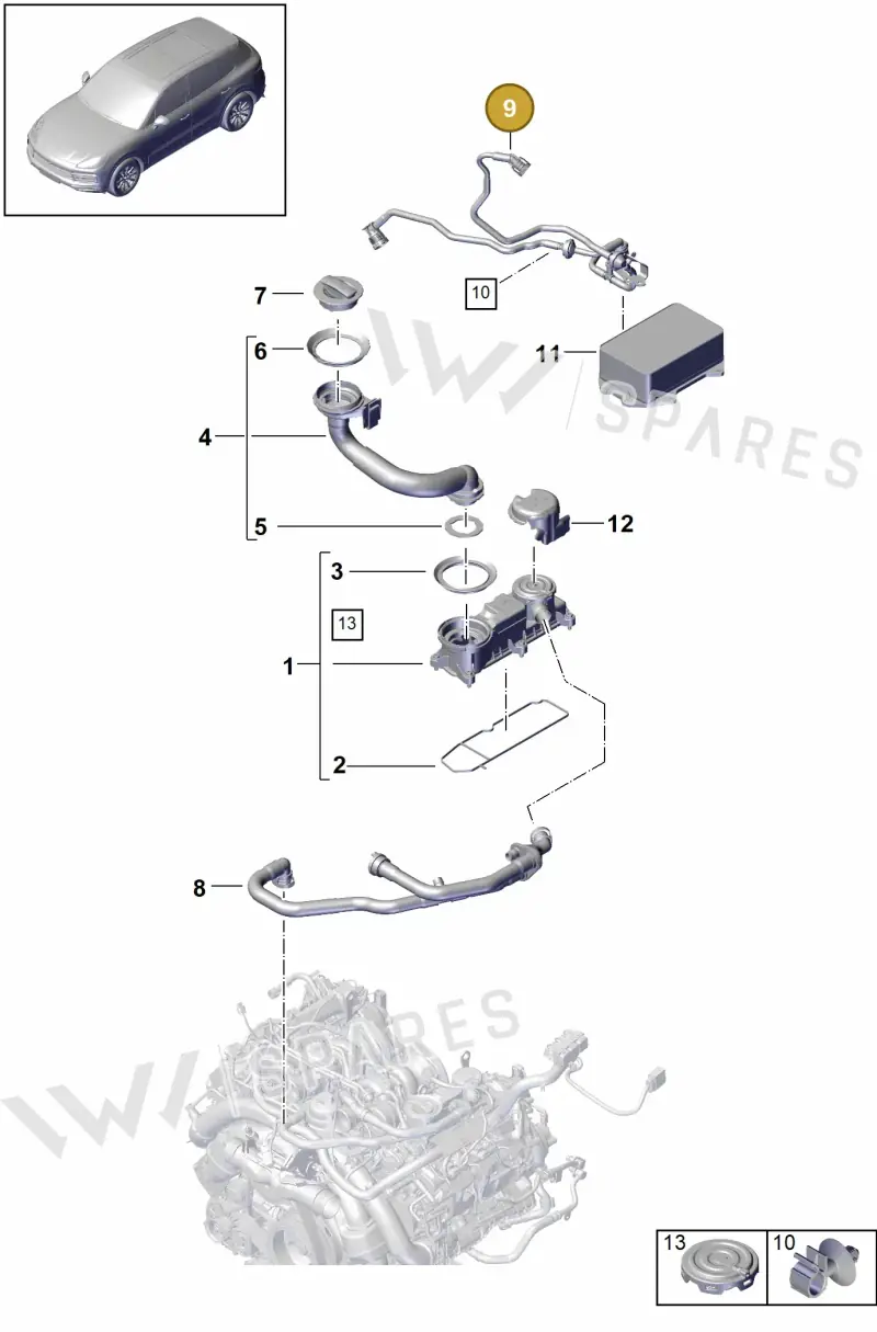 PAC103217H Porsche Breather Line