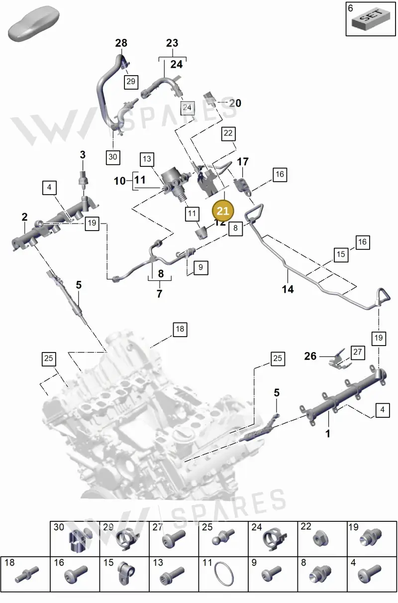 PAC127503 Porsche Fuel Line