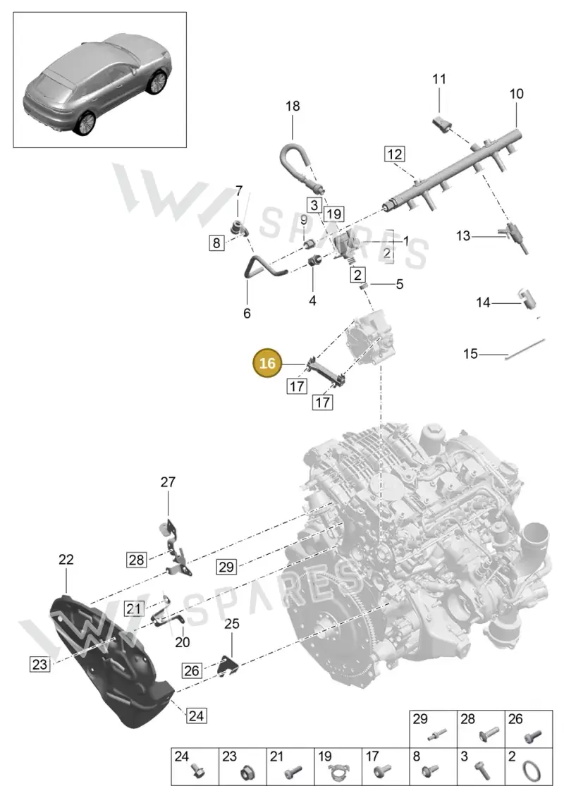 PAC133689A Porsche Retainer for Fuel Line