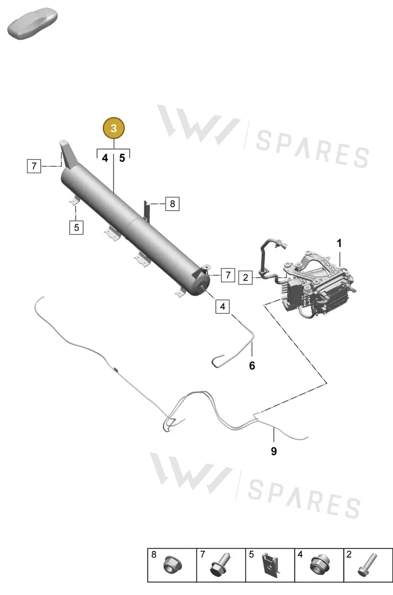 PAC616203A Porsche Pressure Accumulator