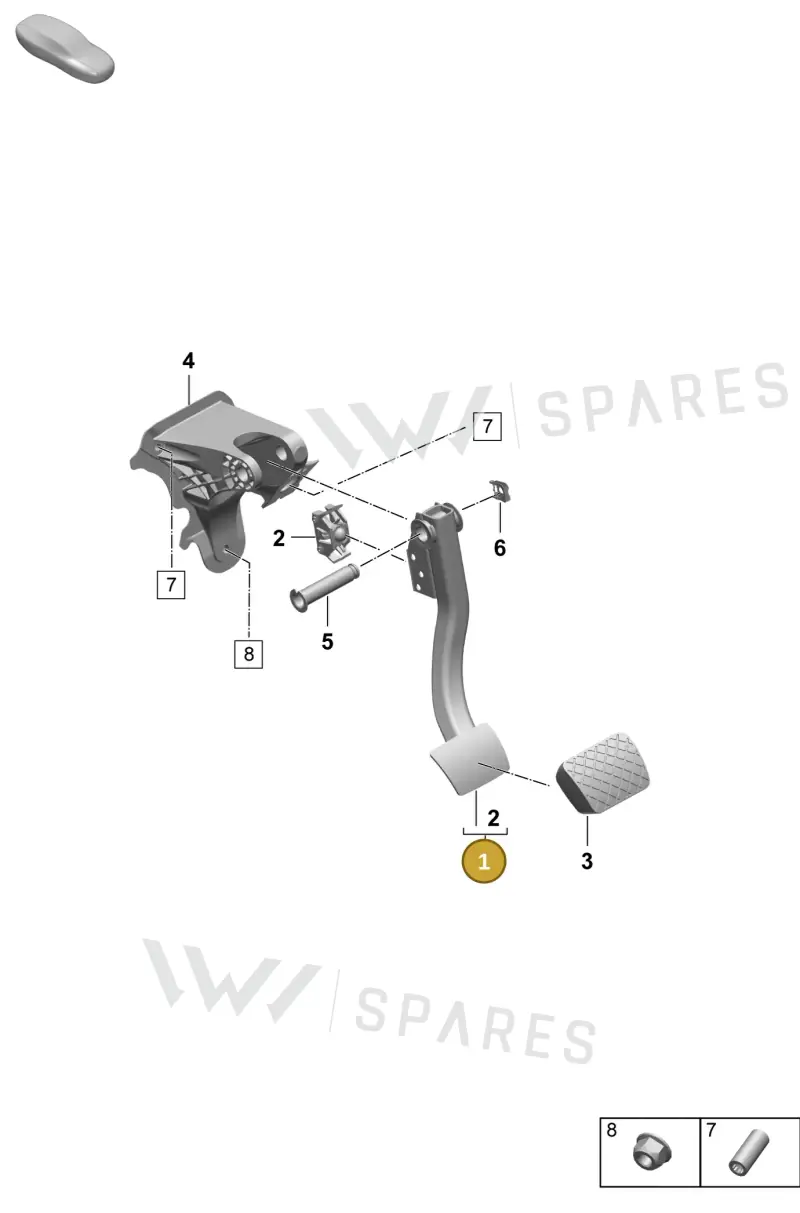 PAC723145 Porsche Brake Pedal