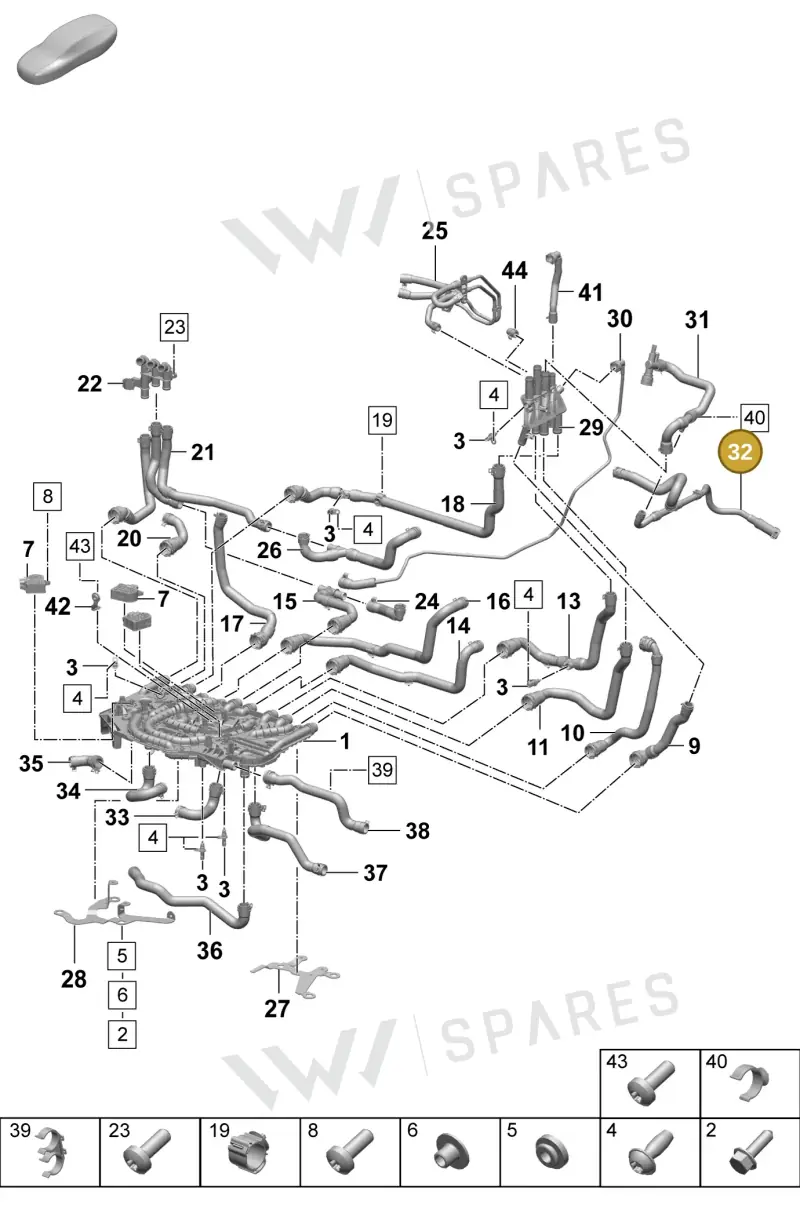 PAD121070A Porsche Coolant Pipe