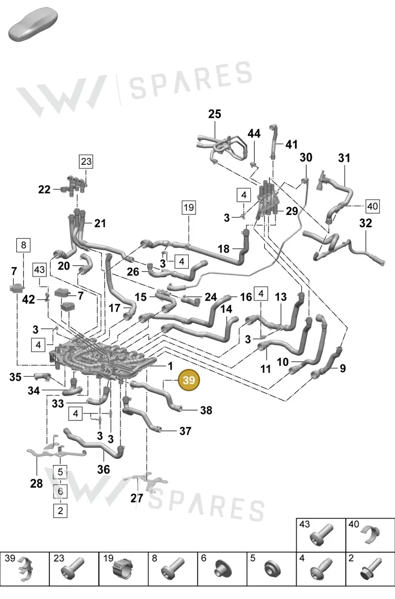 PAD121079 Porsche Hose Bracket