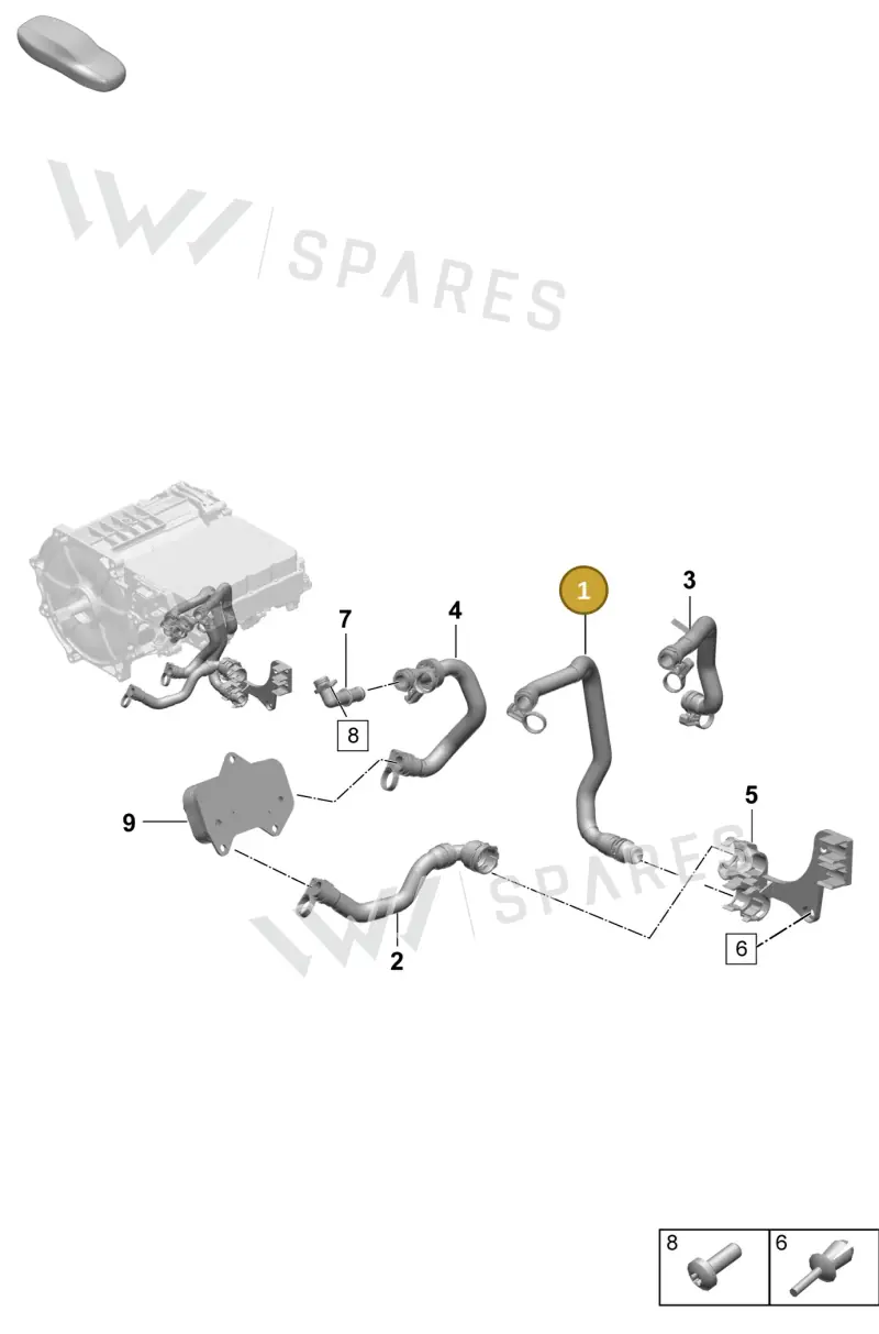 PAD121109A Porsche Coolant Hose