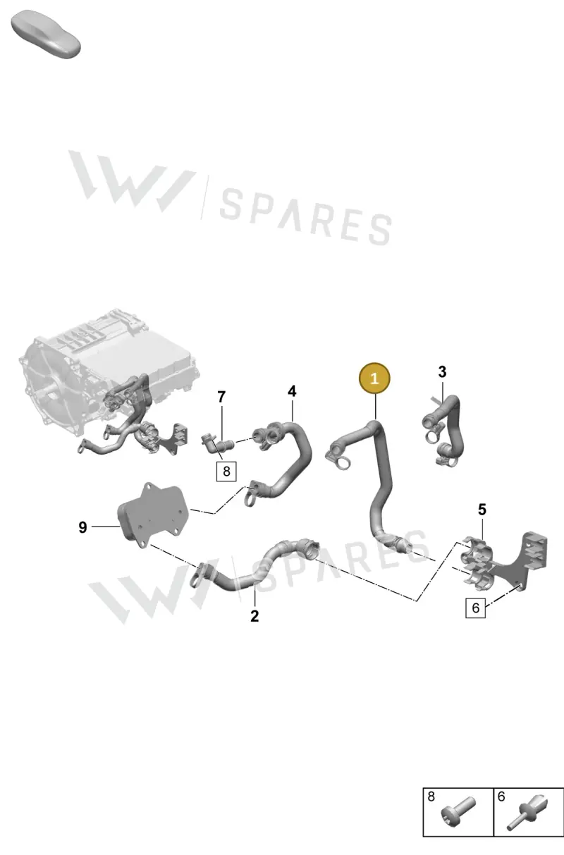 PAD121109 Porsche Coolant Hose