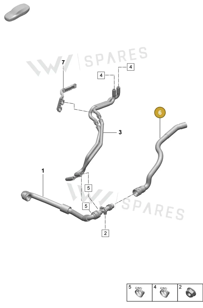 PAD121130A Porsche Coolant Hose