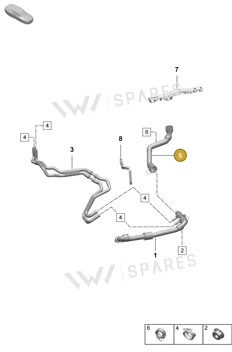PAD121130 Porsche Coolant Hose