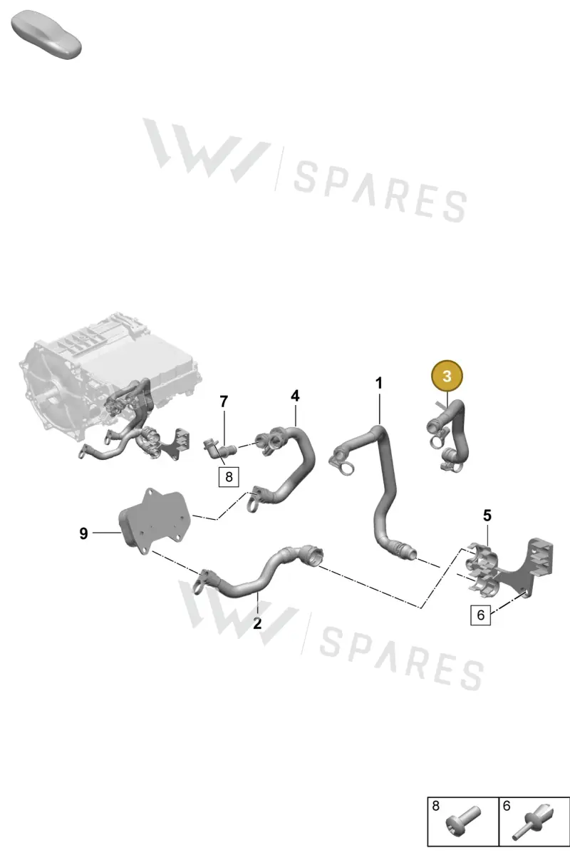 PAD121177A Porsche Coolant Hose