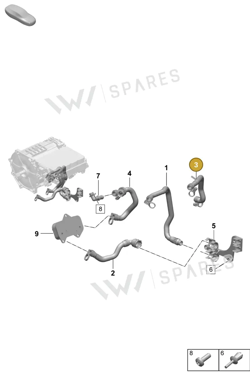 PAD121177 Porsche Coolant Hose