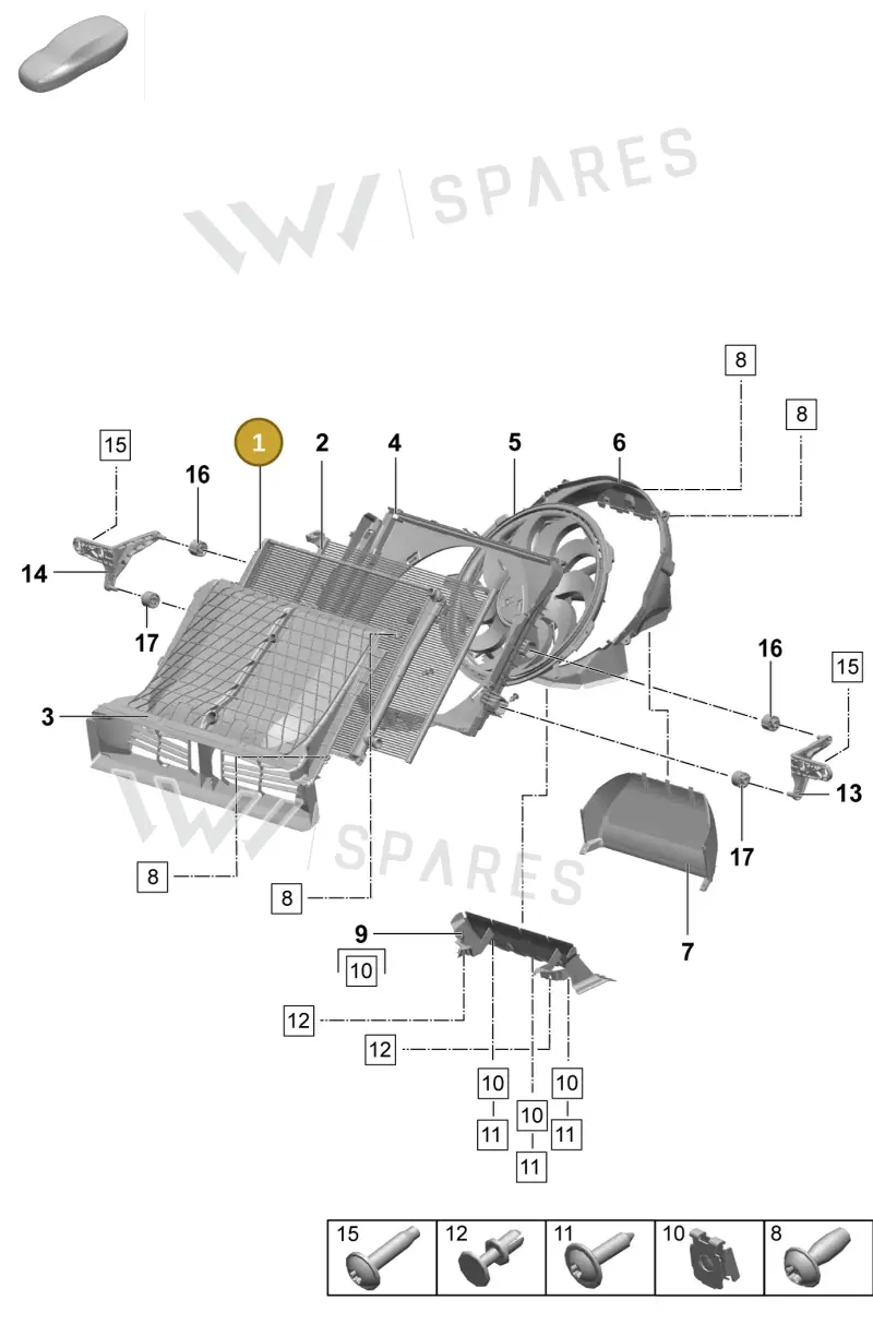 PAD121251 Porsche Cooler for Coolant