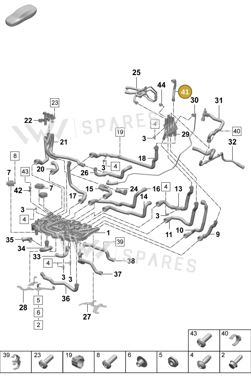 PAD121516 Porsche Coolant Hose with Quick Release Coupling