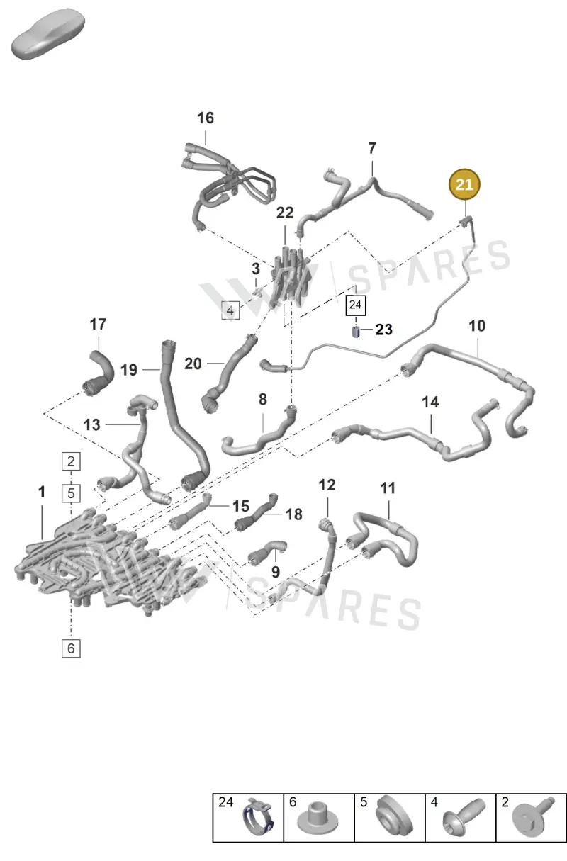 PAD121517 Porsche Coolant Pipe