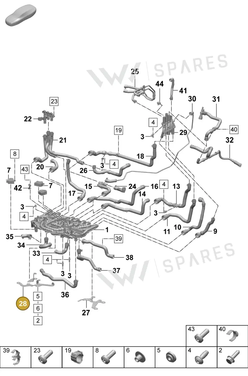 PAD121660A Porsche Bracket for Coolant Pipe